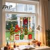 Winter Party Window Supplies 2PCS Christmas Static Clings, Cute Potted Tree Reusable Holiday Ornaments Glass Stickers, Waterproof PVC Decals for Home