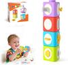 Активные кубы и набор строительных блоков для stacking, 4 шт., Монтессори-игрушки, Обучающие игры, Сенсорные игрушки для путешествий для малышей, Подарки