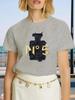 Luxury Brand Fashion Black Perfume Surrey Printed Crew Neck Clothing Short Sleeve Summer Women's Trend Y2K Oversized Tops
