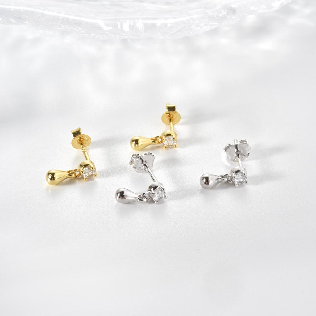 ANDYWEN Стерлингового Серебра 925 пробы, 1 пара легких, роскошных модных серег-гвоздиков с подвеской в виде капли воды, женские 2023, Высокое ювелирное искусство