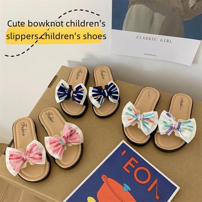 Детские летние сандалии Bow Princess - модные тапочки для родителей и детей