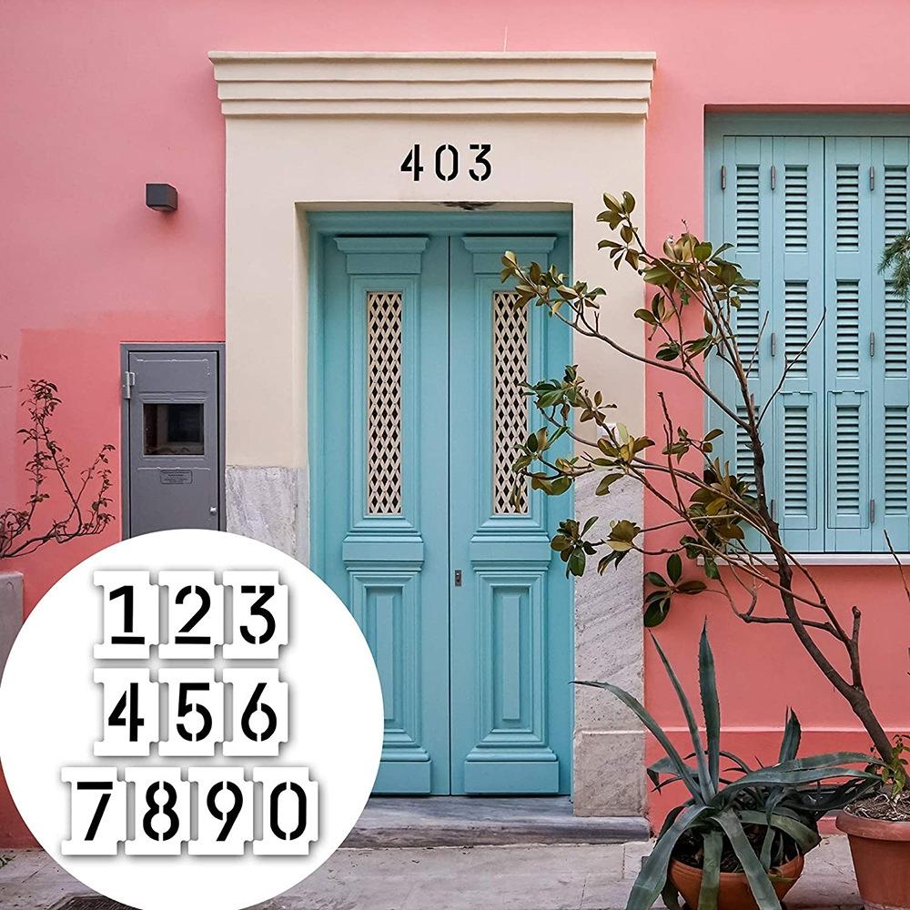 Graffiti Plastic Mailbox Address Stencil Kit 0-9 Numbers 26 Letters Reusable