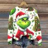 Women's Fashion Christmas Printed Long Sleeve Loose Round Neck Sweatshirt Top