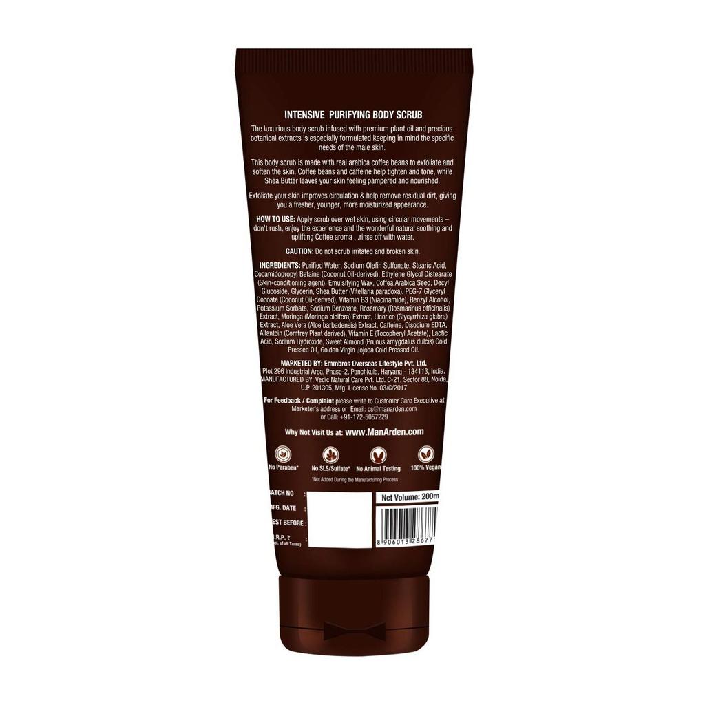 Скраб для тела с кофе Арабика (200 мл), Arabica Coffee Body Scrub,  Man Arden