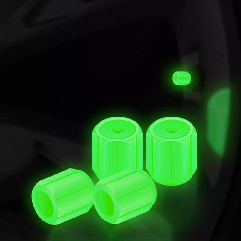 Luminous Tire Valve Caps For Car Motorcycle Bike Wheel Hub Styling Tool Glow In Dark Valve Stem Air Dust Rim Cover Accessory