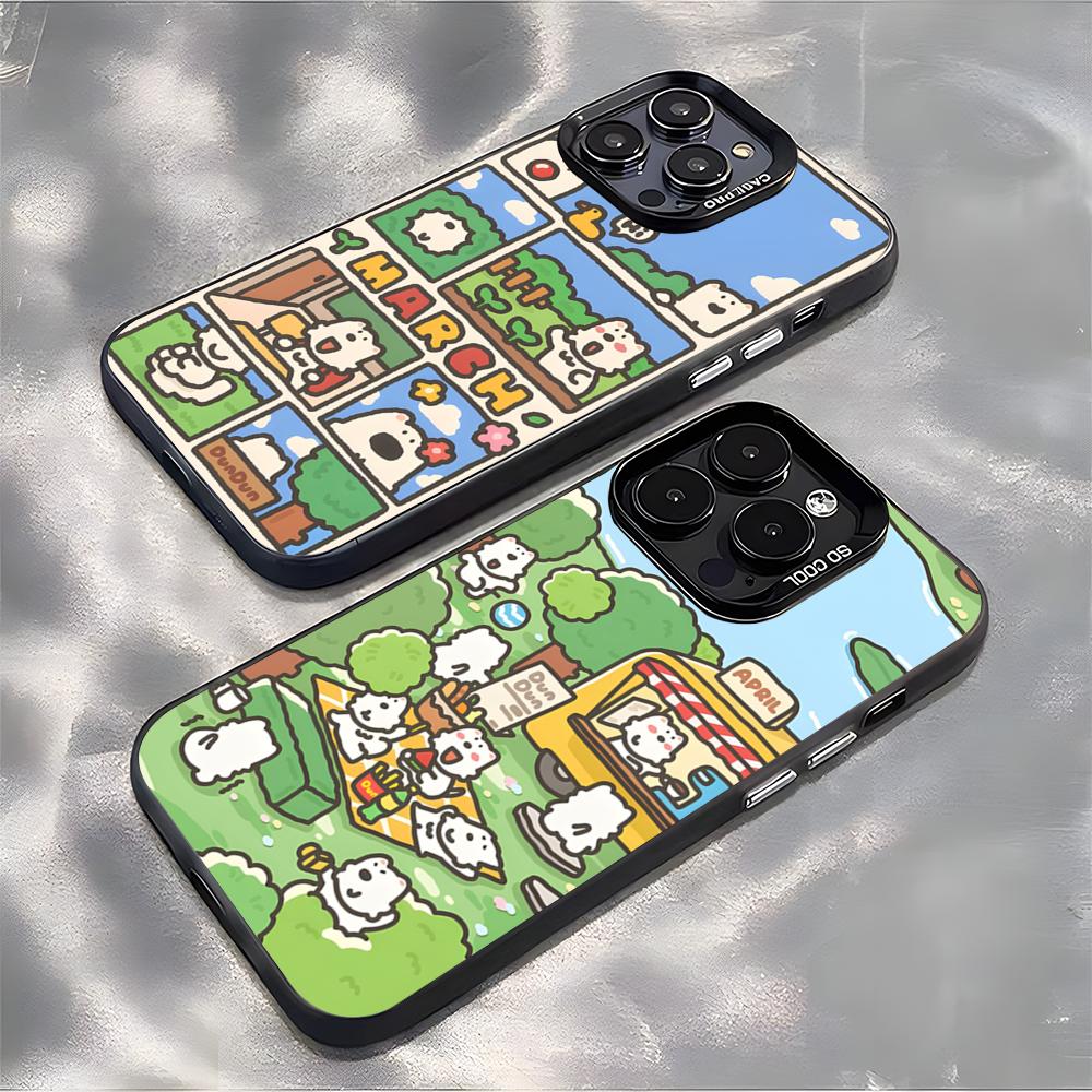 Anime Dundun Phone Case For IPhone 17 Air 16 E 15 14 Plus 13 12 11 Pro Max Colored Silver Cover