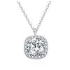 Classic Square Bag Moissanite 925 Sterling Silver Necklace for Women Niche Design Light Luxury Sterling Silver Jewelry Accessories