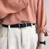 Modern Unisex Leather Belt with Square Buckle - Versatile for Women & Students