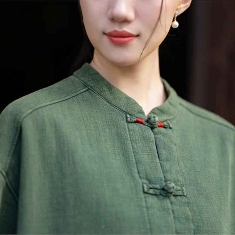 Johnature Женские зимние плюшевые теплые пальто в китайском стиле с длинным рукавом