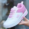 Lightweight Women Casual Sneakers PU Leather Running Shoes Ladies Fashion Lace-up Leisure Sports Shoes Waterproof Anti-slip