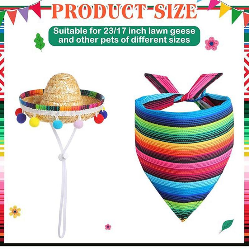 1 комплект Мексиканский гусь Набор одежды Праздничные принадлежности Белый гусь Декоративный набор Украшение для сада Полиэстер Яркий 9 стилей