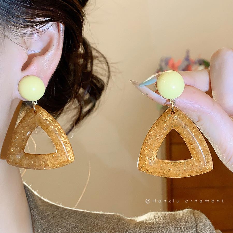 Серьги-подвески Геометрические с бантом Сердце леопарда Серебряная игла - Трендовый корейский стиль для женщин