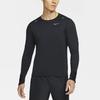 Nike Solid Color Slim Fit Crew Neck Long Sleeve Training T-Shirt Men Tops Black DD5650-010