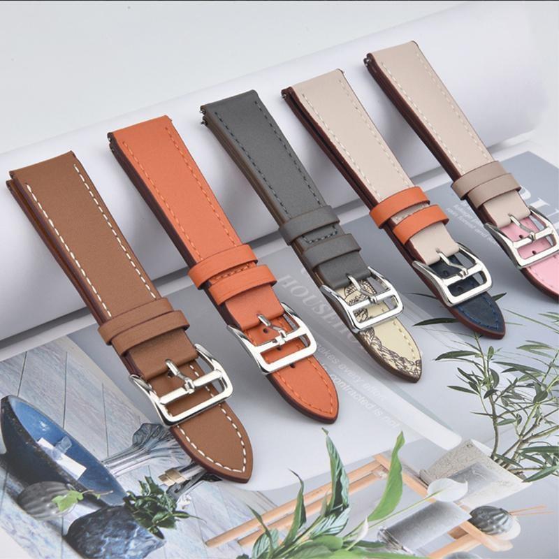 20 22 мм ремешок из натуральной кожи для Samsung Galaxy Watch 6 classic 43 мм 47 мм 5 6 7 FE 4 40 мм 44 мм classic 4 42 мм/46 мм 3 45 мм 41 мм Gear S2 S4 S3