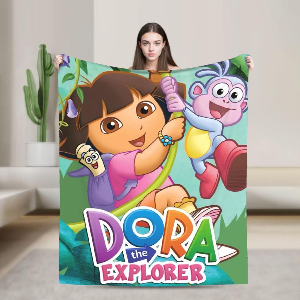 Super Warm Blanket Decorative Dora The Explorer Bedding Throws Flannel Bedspread For Couch Chair Sofa Bed Sofa Bed Cover