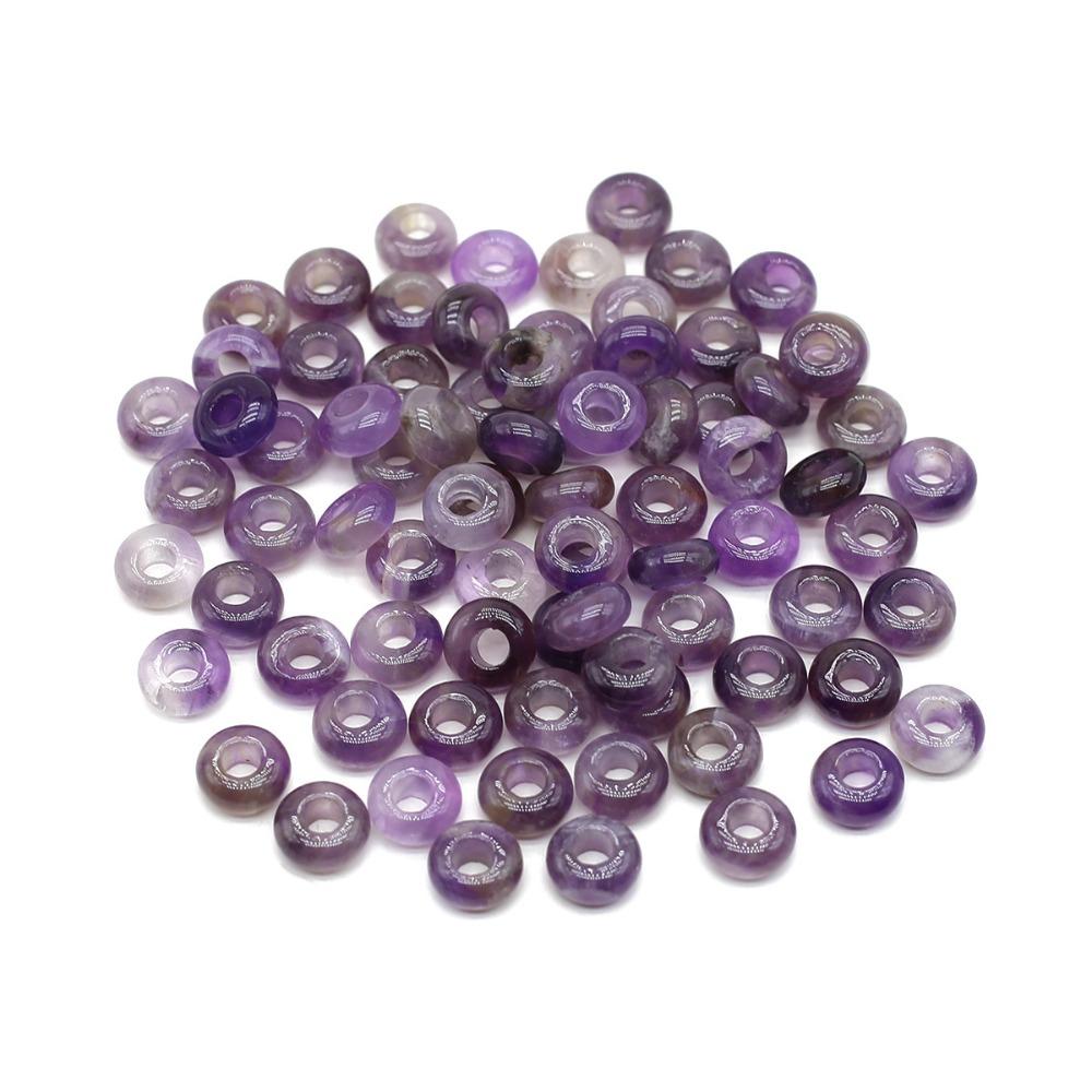 Round Bead Big Hole Loose Beads Colorful Loose Agates Stone Beads Lotus Perforated Beads Necklace