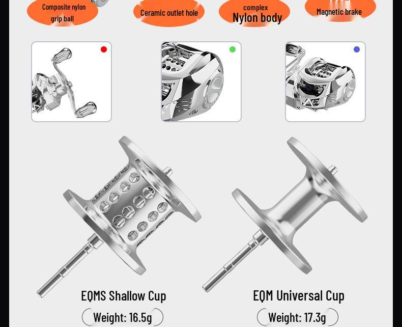Ультра дальнобойная кастинговая катушка с защитой от перебегания, с глубокой/мелкой шпулей, для ловли на микро приманки