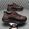 Men's Retro Leather Shoes Men's Genuine Leather Casual Sneakers Alligator Pattern  Platform Shoes Men