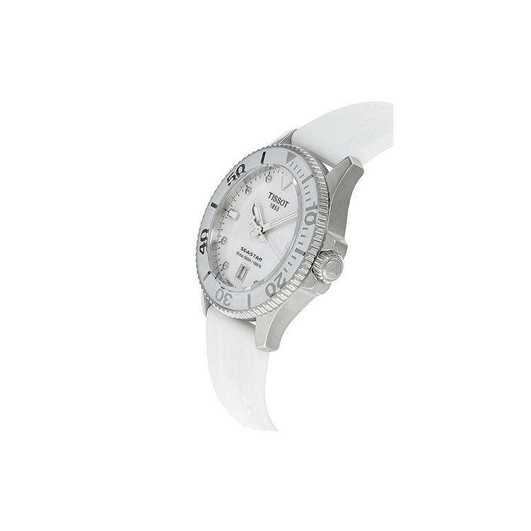 Tissot Коллекция Звезда Моря Кварцевый Механизм Водонепроницаемость 300 метров Женские Часы Белый Циферблат T120.210.17.116.00