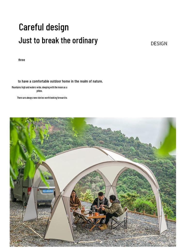 Купольная палатка: Солнцезащитный тент для нескольких человек, защита от непогоды, портативный для кемпинга на открытом воздухе.