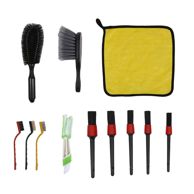 12PCS Car Detailing Brush Kit Auto Soft Bristle Interior Exterior Cleaning Brush Dashboard Wheels Air Vents Cleaning Tools