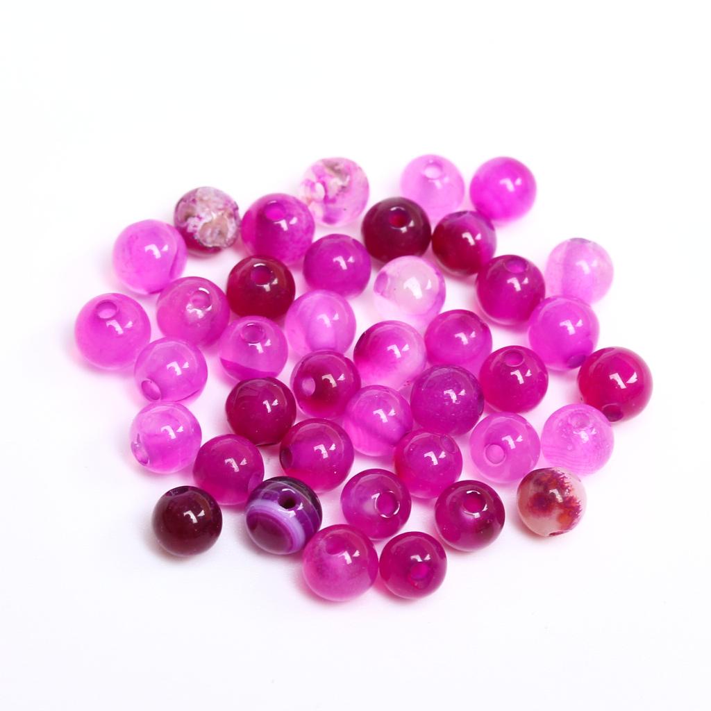 Accessory For Jewelry DIY Stone Stripe Agates Fashion Beads 4/6/8/10/12mm Spacer Beads Mobile Phone Chain 40/30/20/5Pcs Jewelry Making Beads