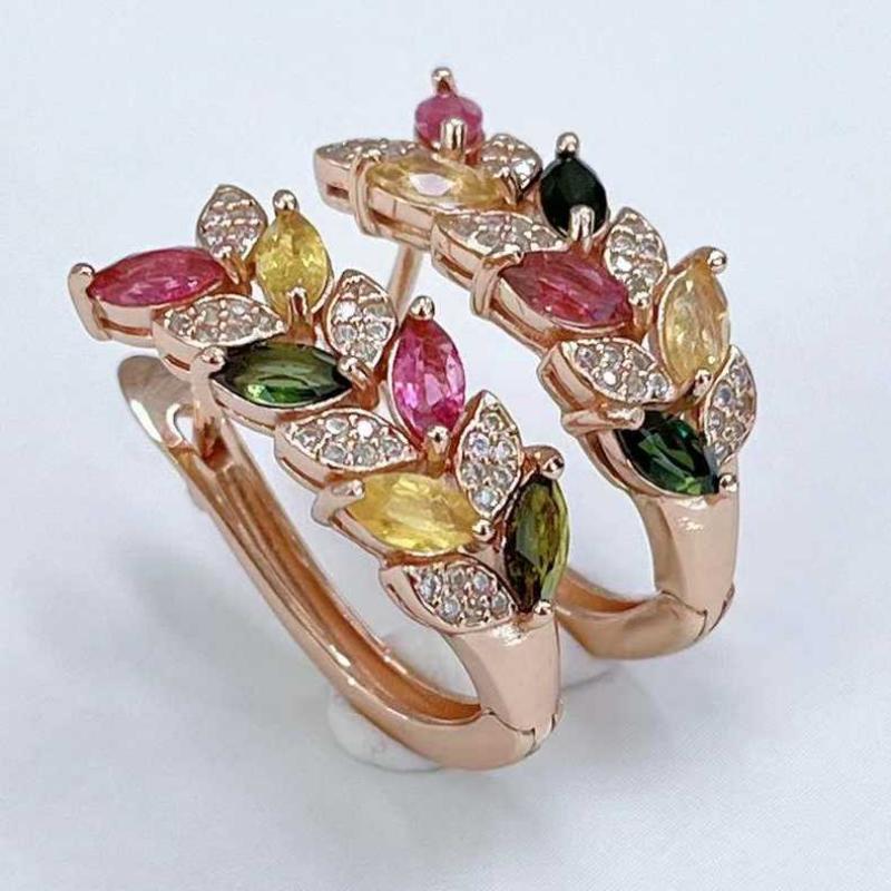 Sace Gems Стерлингового серебра 925 пробы, 2,5*5 мм, натуральный турмалин, зажим для ушей, ювелирные изделия для свадебной вечеринки, подарок