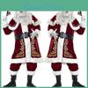 Luxusní sametový oblek Santa Clause pro vánoční oslavy a cosplay party