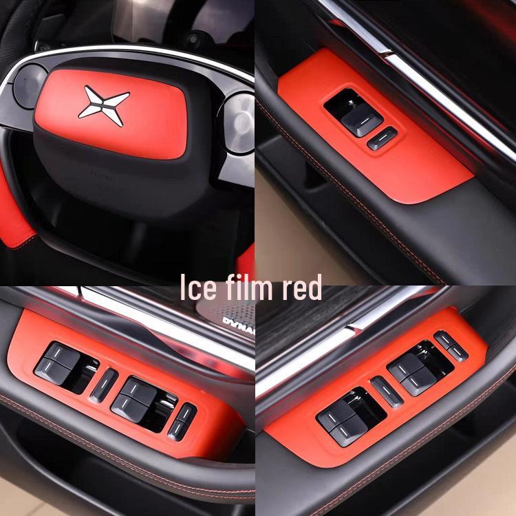 Xpeng P7 Carbon Fiber Interior Stickers: Anti-Kick Pad, Gear Console Decoration, Anti-Scratch Film.