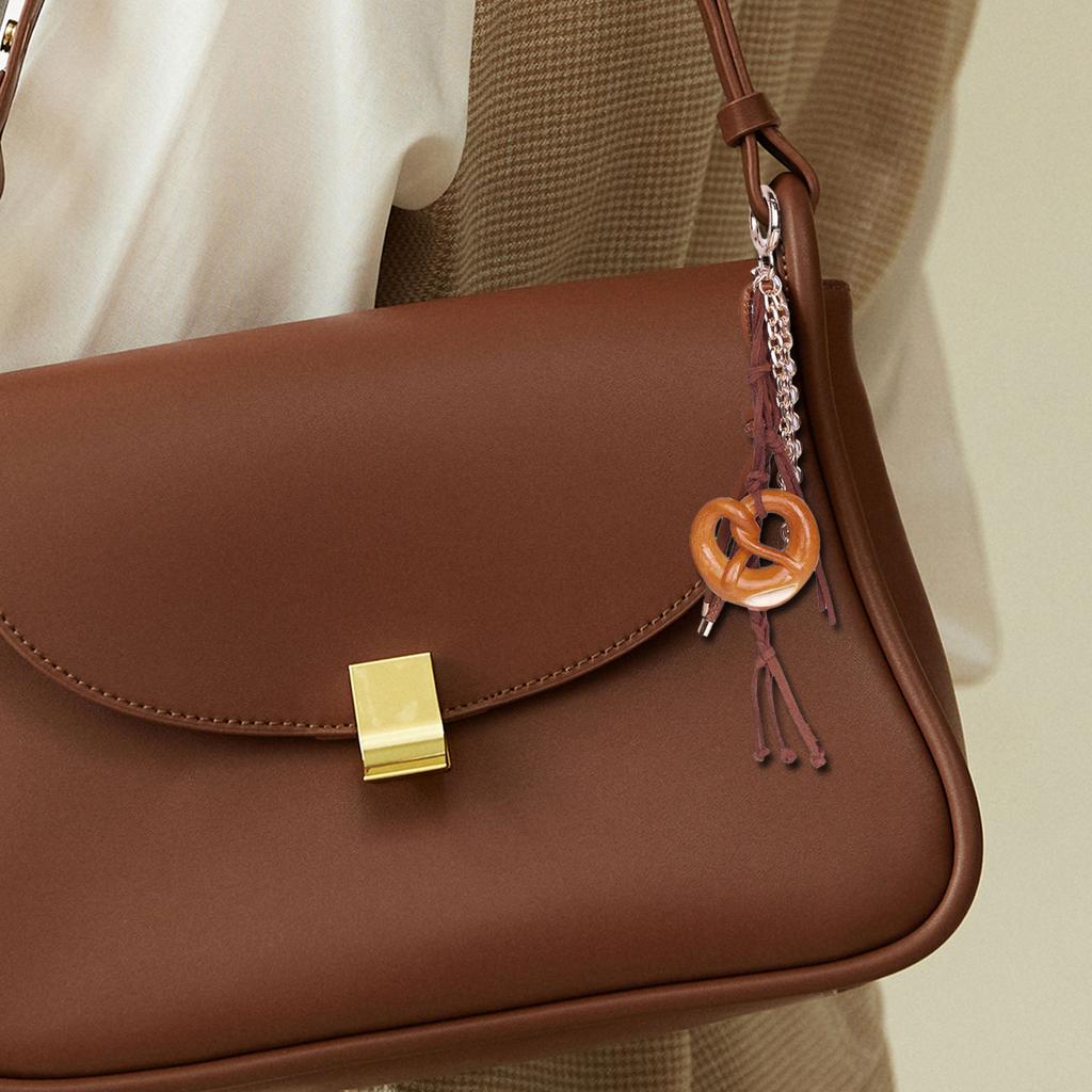 Стильный миниатюрный брелок для ключей на тему еды, украшение для сумки с плетеным шнурком, аксессуары для сумки для повседневного практического использования