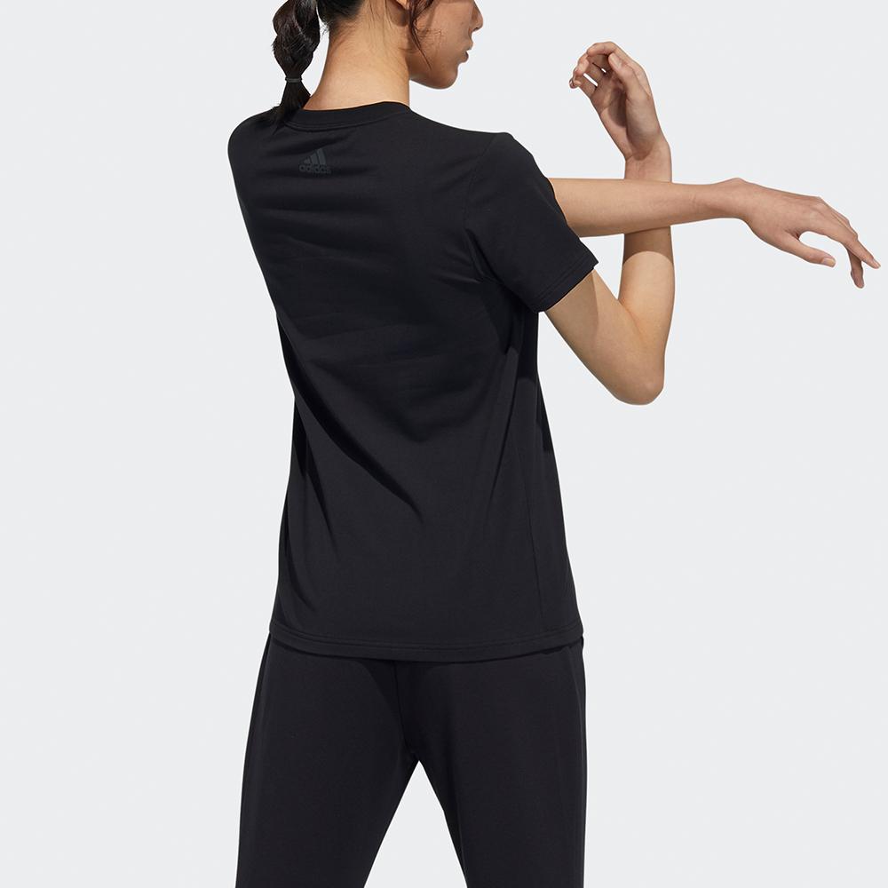 Adidas Foil Print Round Neck Sports Tee Women Tops Black GP0701