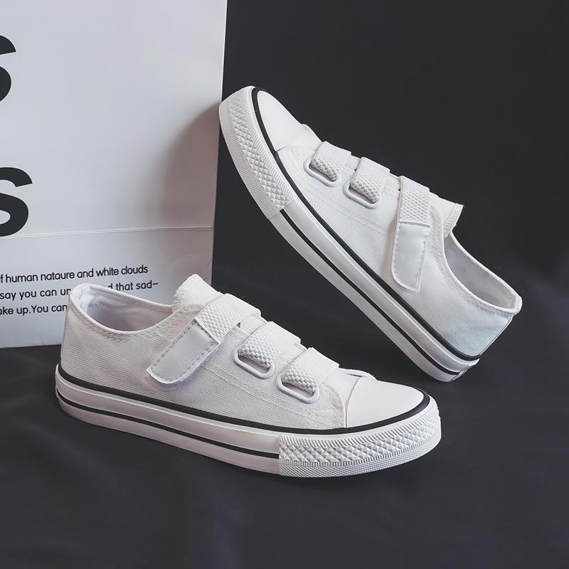 Women's Korean Spring Canvas Velcro Low-Top Shoes - CF005