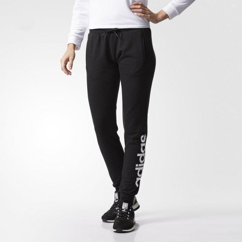 adidas Pt Fl Linear Lifestyle Series Удобные мягкие повседневные трикотажные спортивные брюки женские низы черного цвета CF3799
