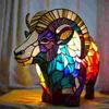 Stained Glass Animal Table Lamp Battery Operated Vintage Animal Night Light Home Office