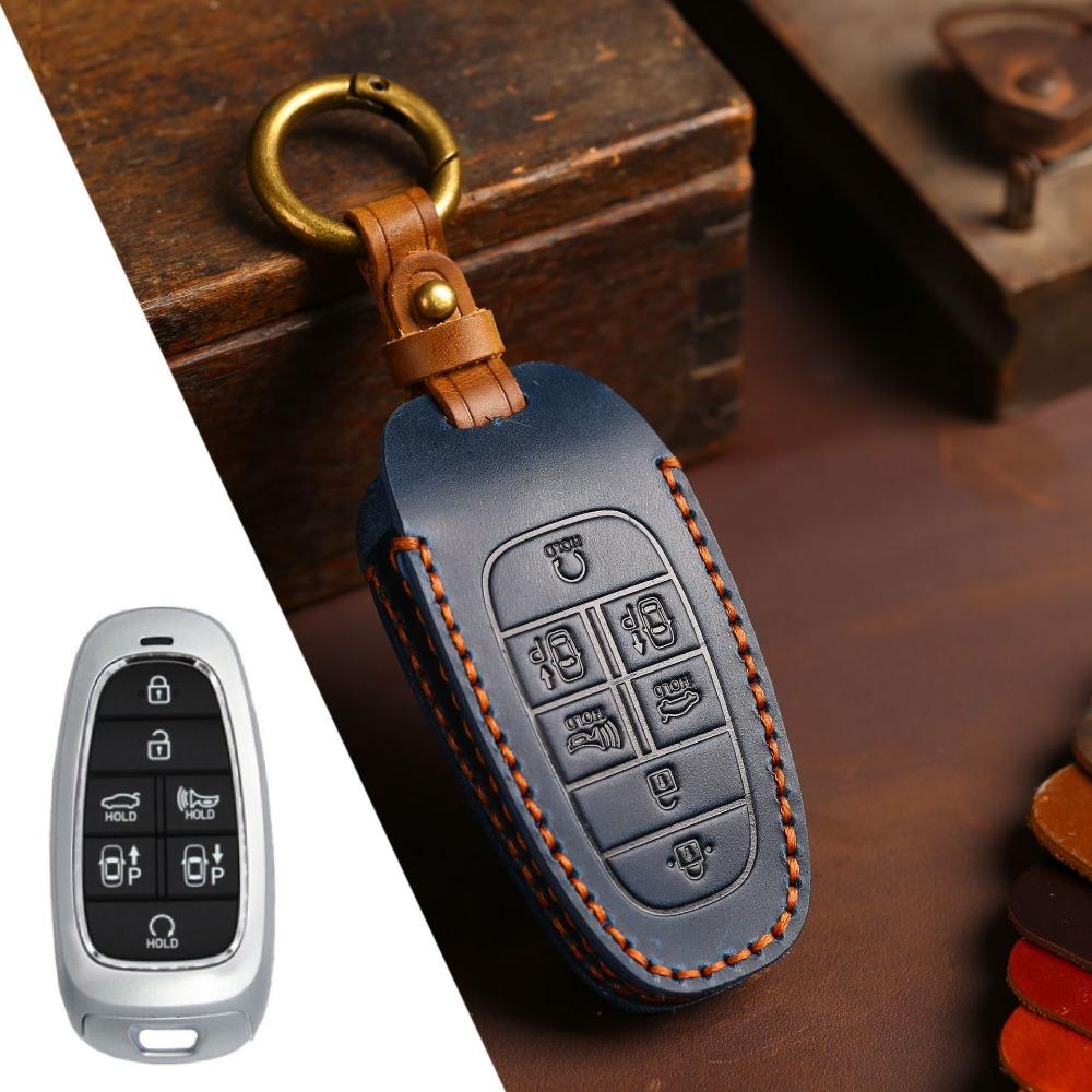 Genuine Leather Key Case for Hyundai STARIA SONATA Car Keys Premium Protection Cover with Clip