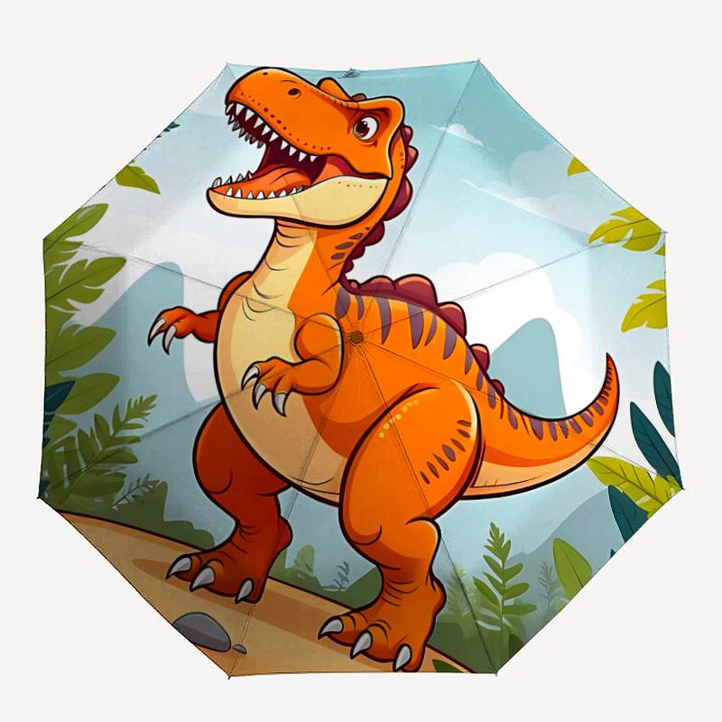 1pc Dinosaur Prehistoric Automatic Open/Close Folding Umbrella - Compact 8-Rib Design, Daily Use, Perfect Gift for Friends & Family yy260327062