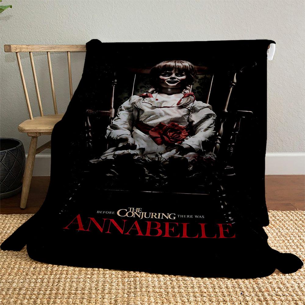 1 шт. ANNABELLE CONJURINGПлед из фланели для улицы, Мягкий плюшевый декор для пикников, кемпинга, Спальни, Игровой комнаты или Обеденного перерыва, Идеальный подарок