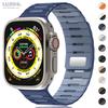 Магнитный ремешок для Apple Watch Band Ultra 4 49 мм 46 мм 44 мм 45 мм 42 мм Силиконовый браслет для iWatch Серии 11 10 9 8 7 6 5 3 Se ремешки