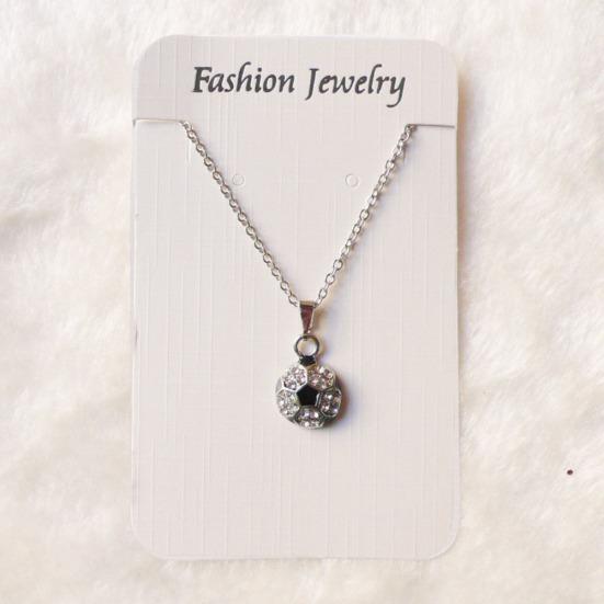 Unisex Rhinestone Basketball Rugby Soccer Pendant Chain Necklace Jewelry Gift