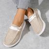 Women's Casual Single Shoes Lace Up Loafer Shoes Casual Canvas Lightweight Slip On Shoes Women's Outdoor Footwear for All Seasons