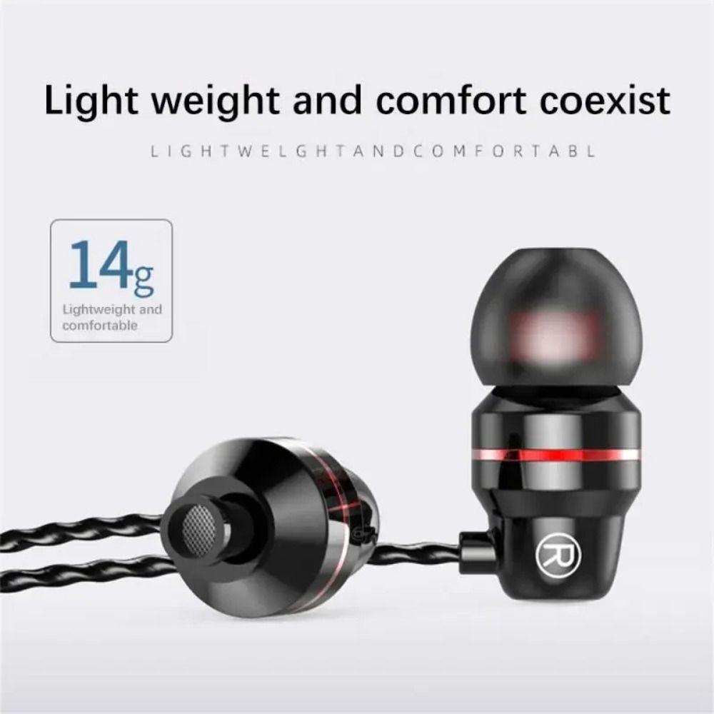 Portable 3.5mm In-ear Headphones in Ear High Definition Wired Headset Stereo Deep Bass Earbuds