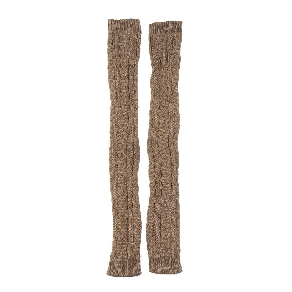 Women Man Clothing Accessories Autumn Winter Long Gloves Arm Warmers Twist Pattern Knitted Mittens