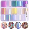 Decal Manicure Tools Aurora Broken Glass Foils Nails Art Decoration Laser Cellophane Nail Foil Film