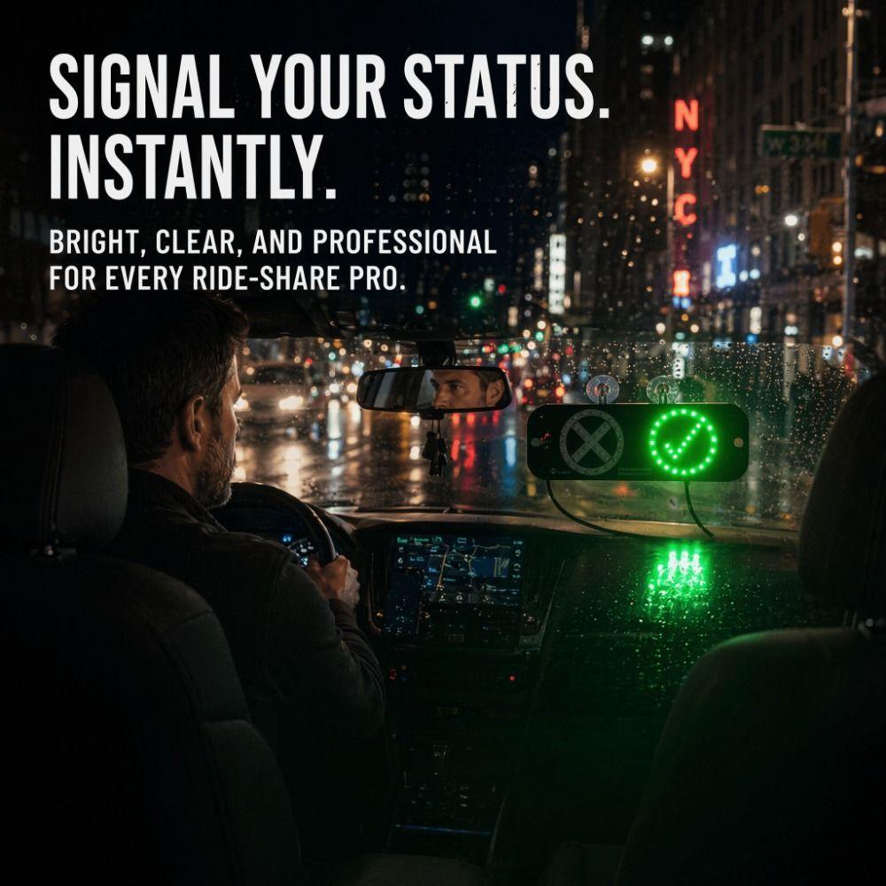 Suction Cup Type Rideshare LED Sign Creative Auto Indicator Lamp Taxi Interior Lights Truck