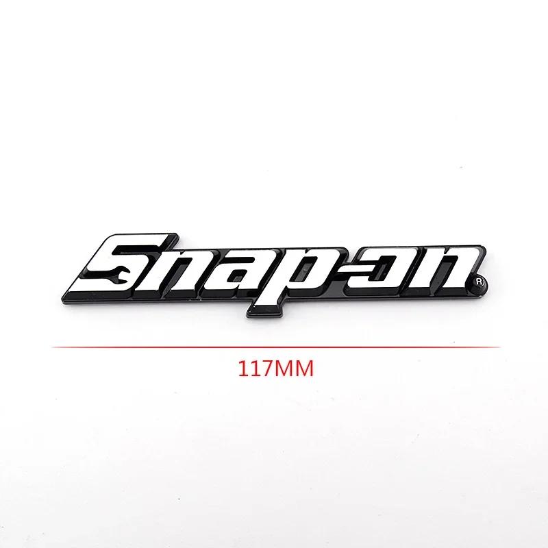 3D design OEM 117mm Snap On Tools ABS Plastic Chrome silver/Matte Black Emblem Badge Logo Toolbox Labeling The Toolkit Stickers