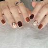 24 Pcs Puppy Wears Nail Removable Nail Piece Nail Piece Nail Patch Cute Nail Art Short Square Fake Nail