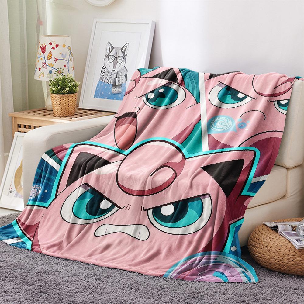Jigglypuff Flannel Blanket, High quality Comfortable for All Seasons, Home Decor, Warmth and Comfort