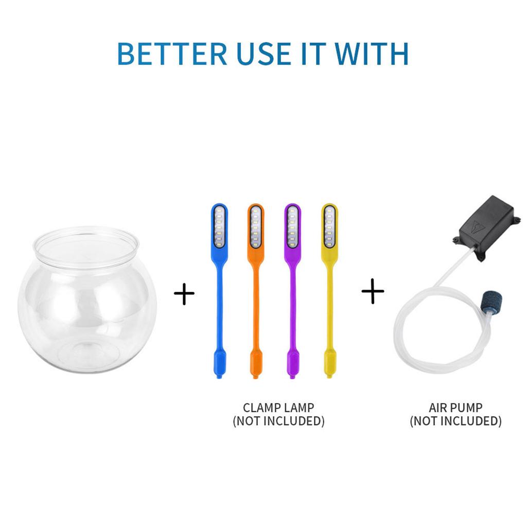 Plastics Fish Bowls Round Aquarium Transparent Fish Keepers Fishbowls One-piece Construction Shatterproof Starter Kit