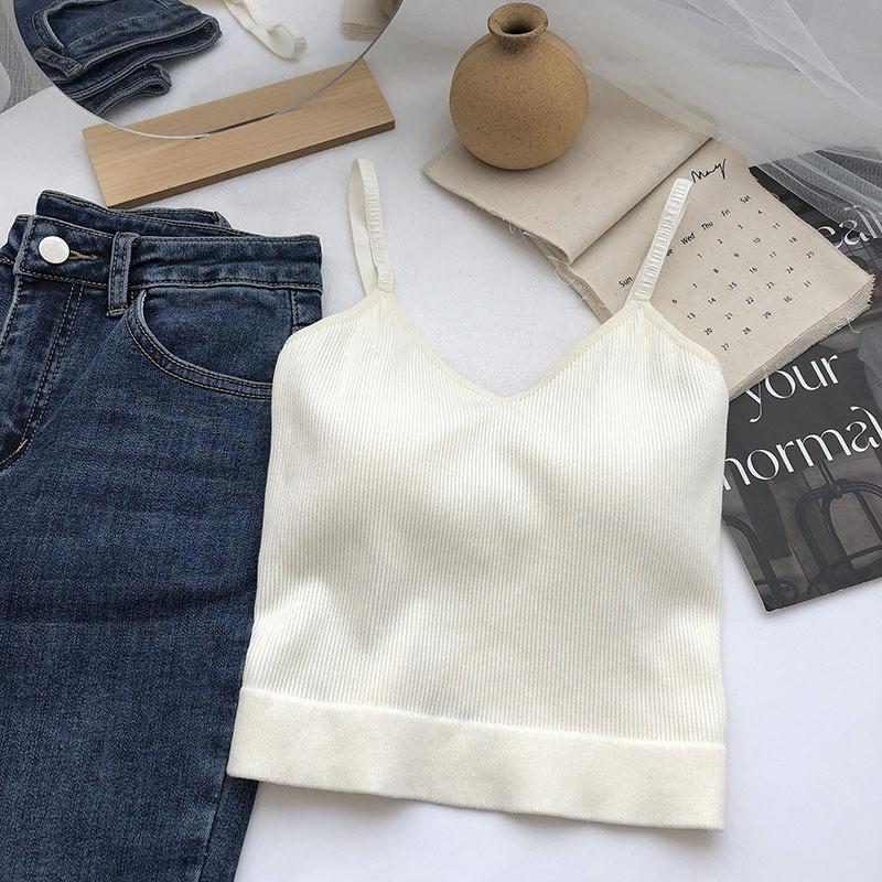 Полосатый красивый топ-майка с открытой спиной, со встроенными чашечками, в корейском стиле, для горячей девушки, для ношения как нижнее белье и как верхняя одежда, топ-бандо, базовый слой