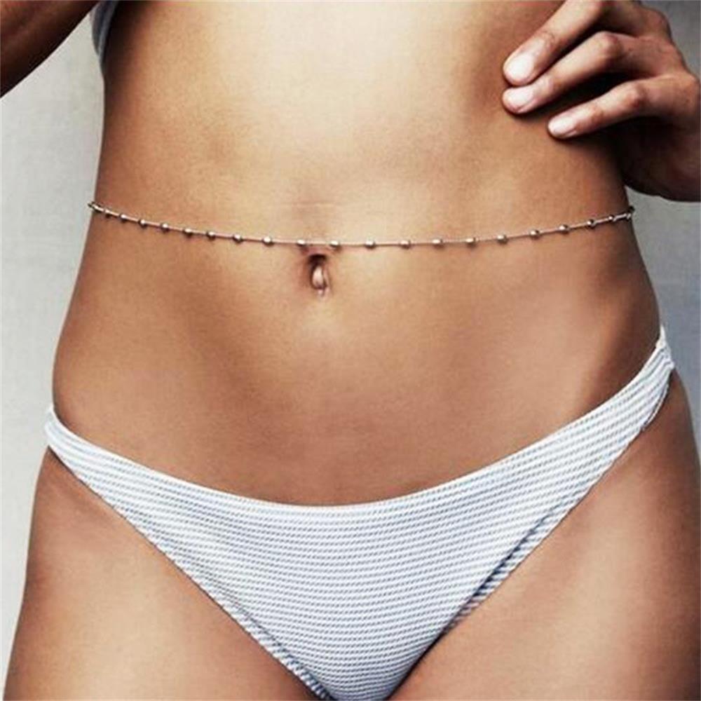 Women Fashion Summer Belly Necklace Bead Body Jewelry Waist Chain